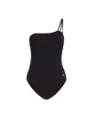 Dolce & Gabbana One-piece One-shoulder Swimsuit In Black