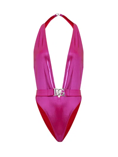 Dolce & Gabbana Full Costume Fuchsia Effect Lurex  In Pink