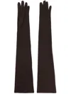 Dolce & Gabbana Full-finger Jersey Long Gloves In Marrone