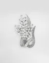 Dolce & Gabbana Crystal-embellished Floral Brooch In Silver