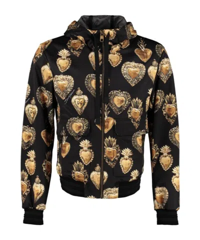 Dolce & Gabbana Full Zipper Hoodie In Black