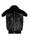 Dolce & Gabbana Fur-collar Leather Gilet In Black