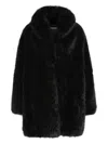 Dolce & Gabbana Fur-effect Coat In Black