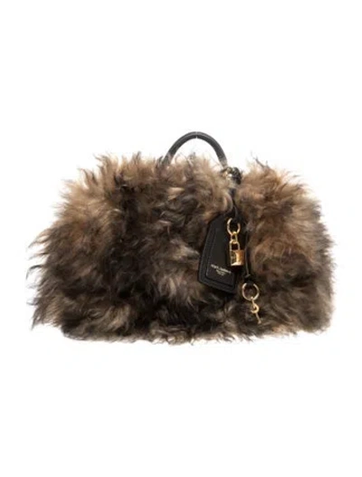 Pre-owned Dolce & Gabbana Fur My Sicily In Brown