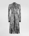 Dolce & Gabbana Fur-print Midi Dress In Grey