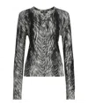 Dolce & Gabbana Fur-print Silk Cardigan In Gray