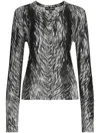 Dolce & Gabbana Fur-print Silk Cardigan In Schwarz
