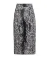 Dolce & Gabbana Fur-print Midi Skirt In Gray