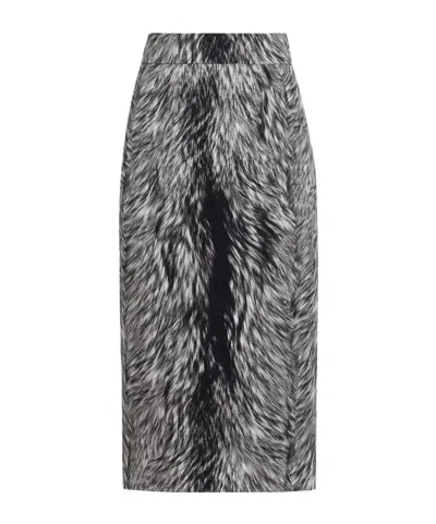 DOLCE & GABBANA DOLCE  GABBANA FUR PRINTED STRAIGHT HEM MIDI SKIRT