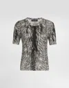 Dolce & Gabbana Short Sleeve Sweater In Grey