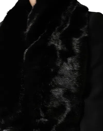 Dolce & Gabbana Fur Shawl In Black