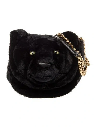 Pre-owned Dolce & Gabbana Fur Shoulder Bag In Black