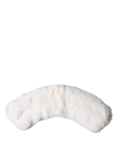 Dolce & Gabbana Fur Shoulder Collar Shawl In White
