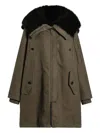 Dolce & Gabbana Fur-trimmed Hooded Coat In Brown