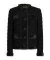 Dolce & Gabbana Fur-trimmed Tweed Jacket In Black