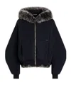 Dolce & Gabbana Shearling-trimmed Cotton-jersey Hooded Jacket In Black
