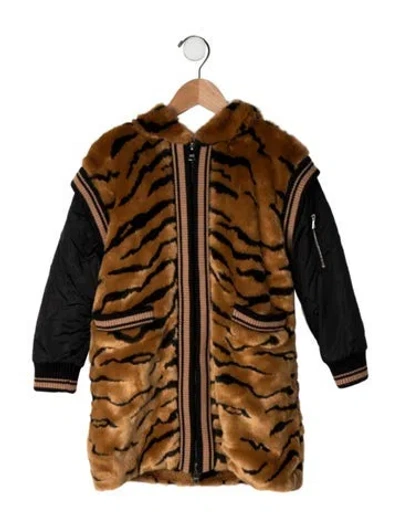 Pre-owned Dolce & Gabbana Babies' Fur Winter Jacket In Black/brown