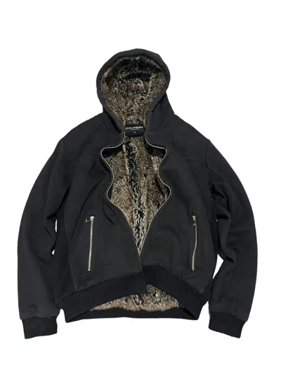 Pre-owned Dolce & Gabbana Fur Zip Hoodie Ifsixwasnine Lgb Style In Black
