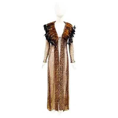 Pre-owned Dolce & Gabbana F/w 1997  Sheer Leopard Evening Jacket In Brown