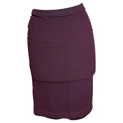 Pre-owned Dolce & Gabbana F/w 1997 Mesh Burgundy Midi Skirt In Red