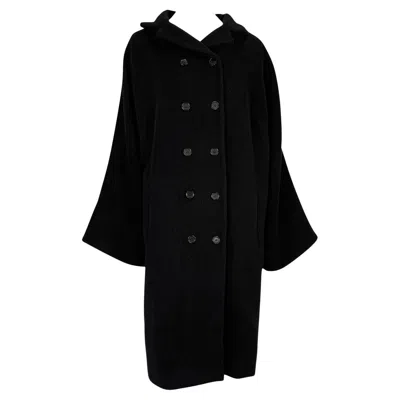 Pre-owned Dolce & Gabbana F/w 1998  Runway Ad Oversized Black Wool Mohair Coat It38