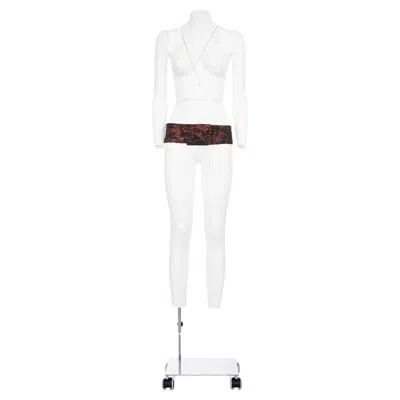 Pre-owned Dolce & Gabbana Fw 99 Iconic Satin Embroidered Low Waist Belt In Gray