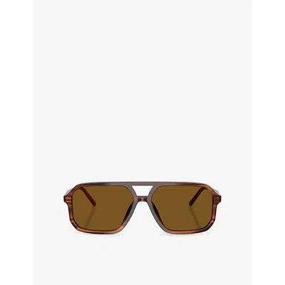 Dolce & Gabbana G4541 Square-frame Acetate Sunglasses In Brown