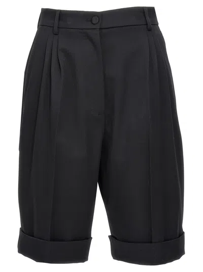 Dolce & Gabbana Gabardine Bermuda Shorts In Black