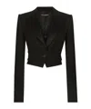 Dolce & Gabbana Wool Gabardine Short Jacket In Black