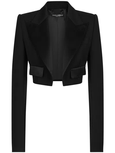 DOLCE & GABBANA GABARDINE CROPPED JACKET