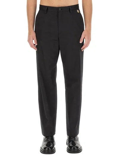 Dolce & Gabbana Regular Fit Gabardine Pants For Men In Black