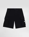 Dolce & Gabbana Gabardine Shorts With Branded Tag In Blue
