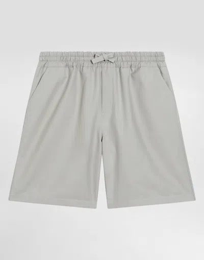 Dolce & Gabbana Gabardine Shorts With Dg Logo In Beige