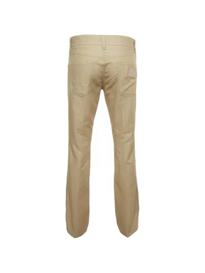 Pre-owned Dolce & Gabbana Gabardine Straight-fit Trousers In Neutrals