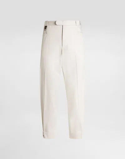 Dolce & Gabbana Gabardine Trousers In White