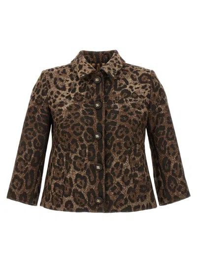 Dolce & Gabbana Gabbana Blazer Camel Collection In Animal Print