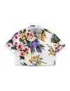 Dolce & Gabbana Garden Print Poplin Crop Shirt In Garden