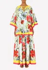 Dolce & Gabbana Garden-print Cotton-poplin Maxi Dress In Multicolor