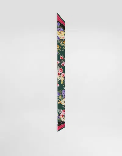DOLCE & GABBANA GARDEN-PRINT TWILL HEADSCARF (6 X 100)