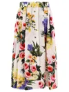 Dolce & Gabbana Pleated Floral-print Cotton-poplin Midi Skirt