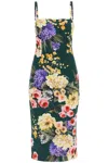 Dolce & Gabbana Floral Silk-blend Cady Midi Dress In Green