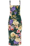 Dolce & Gabbana Floral Silk-blend Cady Midi Dress In Verde