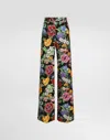 Dolce & Gabbana Gardenia-print Charmeuse Pajama Pants In Print