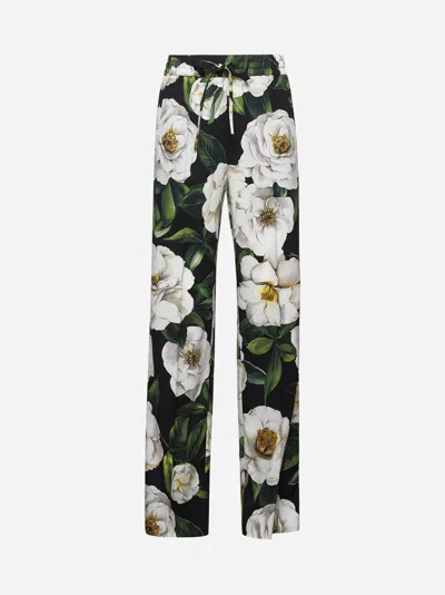 DOLCE & GABBANA GARDENIA PRINT PAJAMA TROUSERS