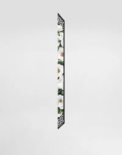 Dolce & Gabbana Gardenia-print Twill Headscarf (6x100)