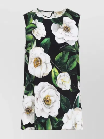 DOLCE & GABBANA GARDENIA SILK BLEND FLORAL PRINT TOP