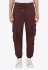 Dolce & Gabbana Garment-dyed Cargo Track Pants In Bordeaux