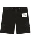 Dolce & Gabbana Logo-patch Drawstring Shorts In Black