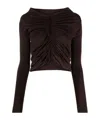 Dolce & Gabbana Gathered-detail Virgin-wool Jersey In Black