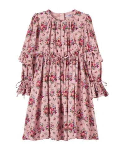 Dolce & Gabbana Gathered Floral Dress In Multi